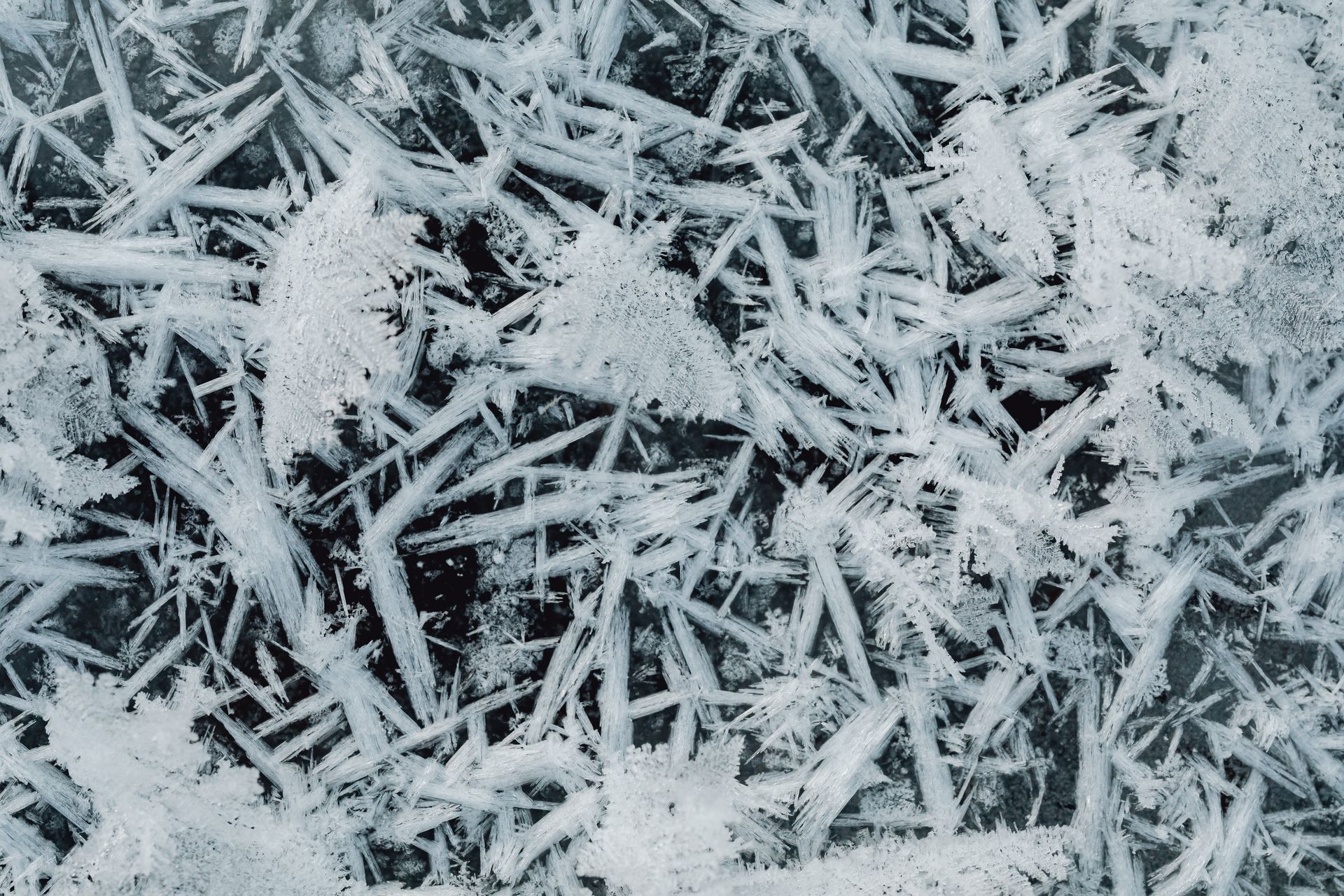 White Snow Flakes on a Surface