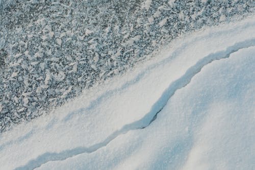 Close Up of Frozen Water in Lake