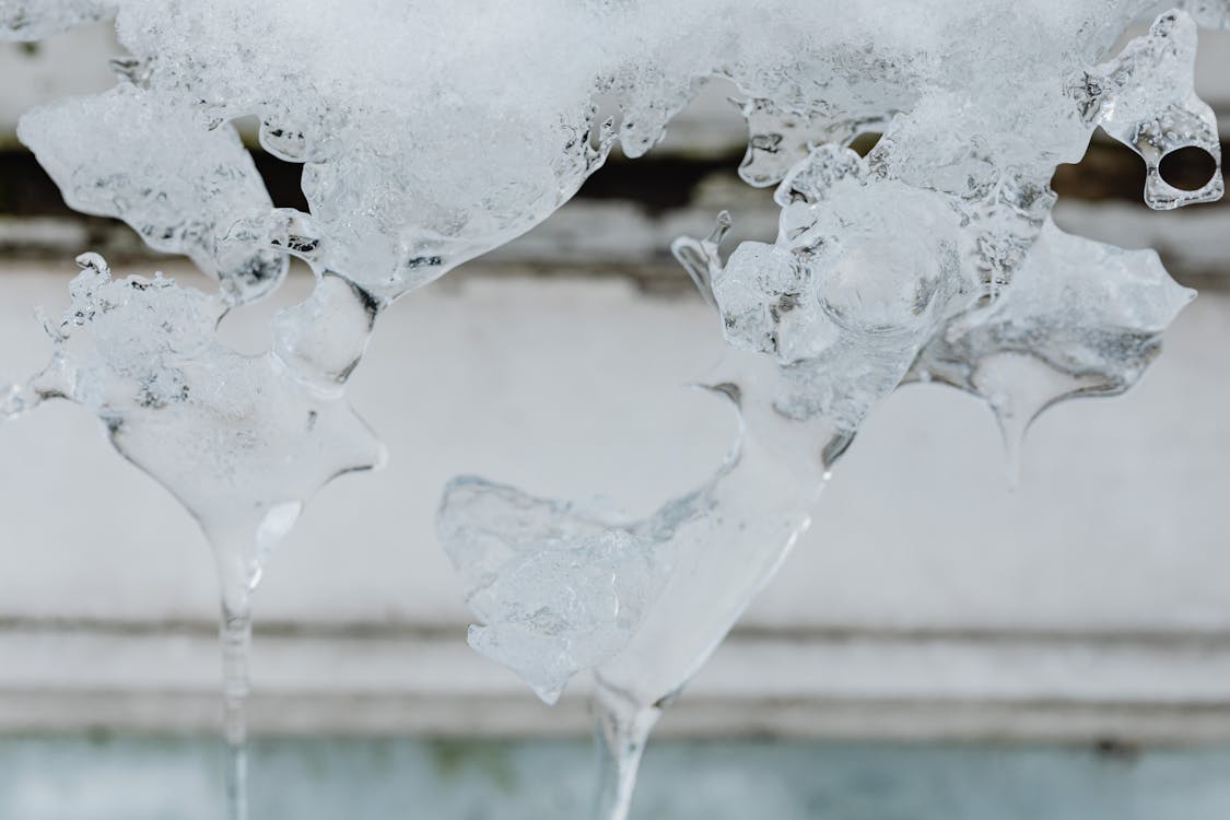 Close-up View of Melting Ice