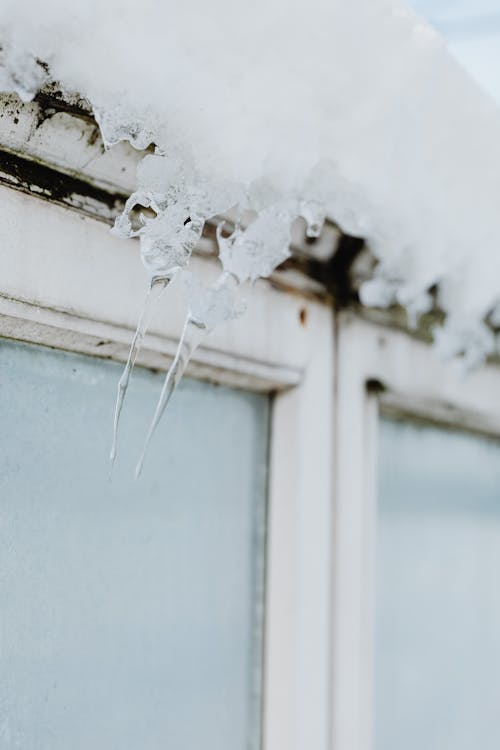 Ice Hanging from Window
