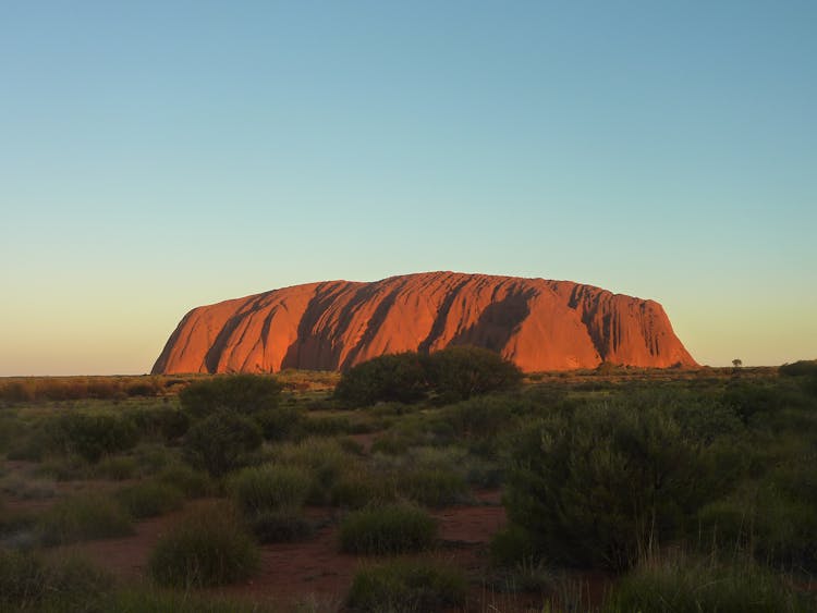 Uluru Rock Formation In Central Australia 