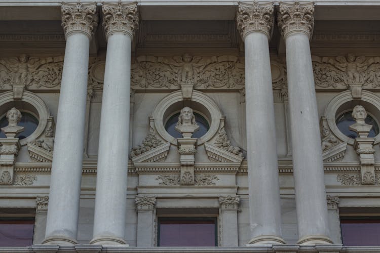 Close-up Of The Library Of Congress Facade