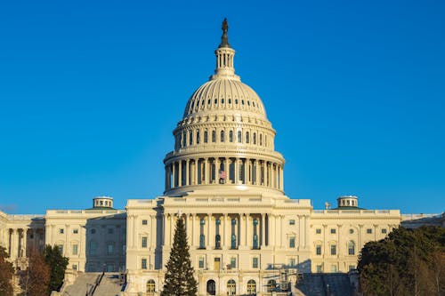 Free Clear Sky over Capitol Stock Photo