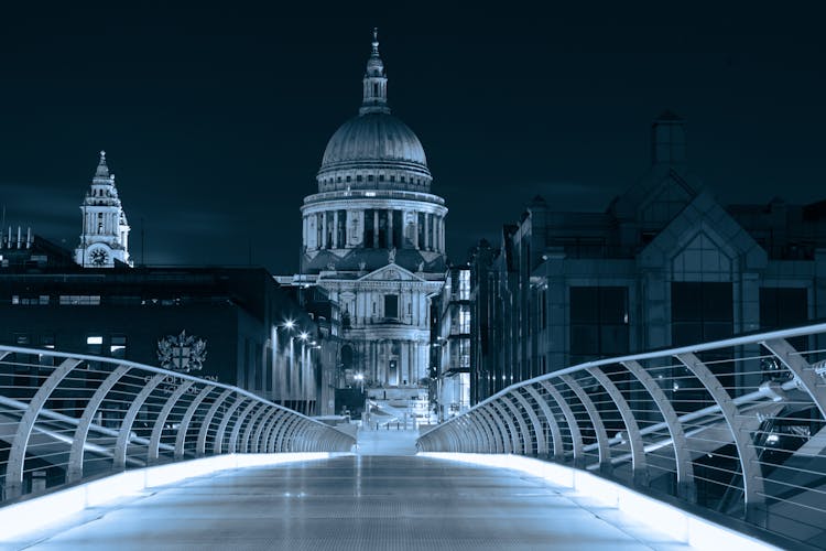 Capitol View From Bridge At Night