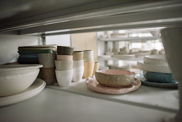 
Ceramic Products On A Shelf