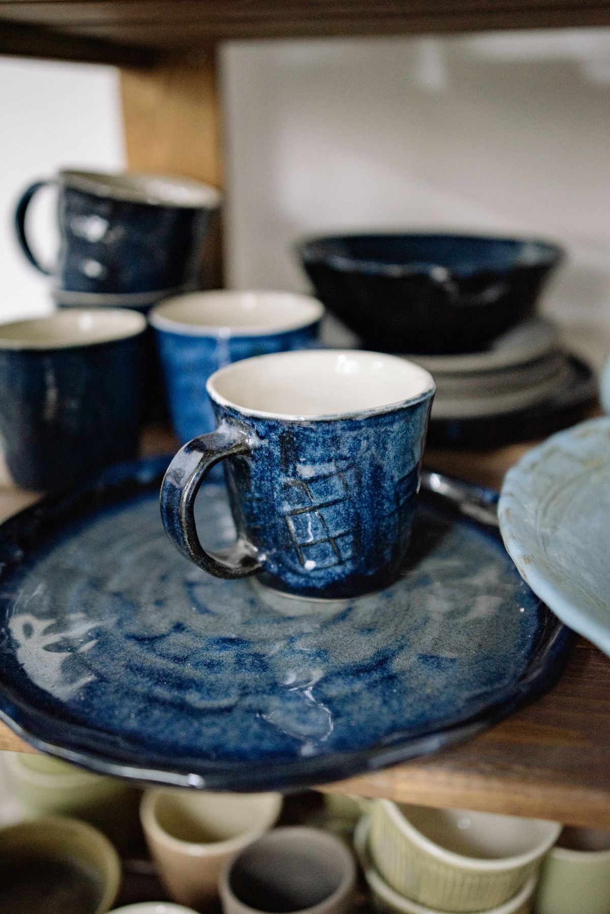Cobalt Cup and Plate