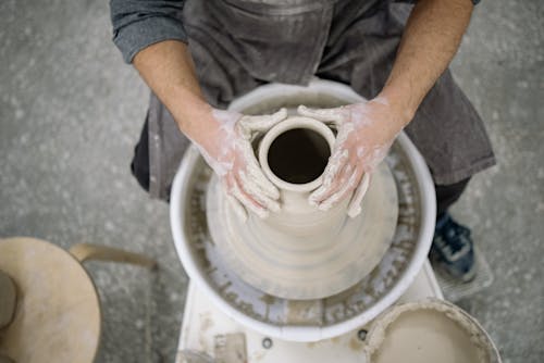Close-up of Person Creating Pottery at Workshop