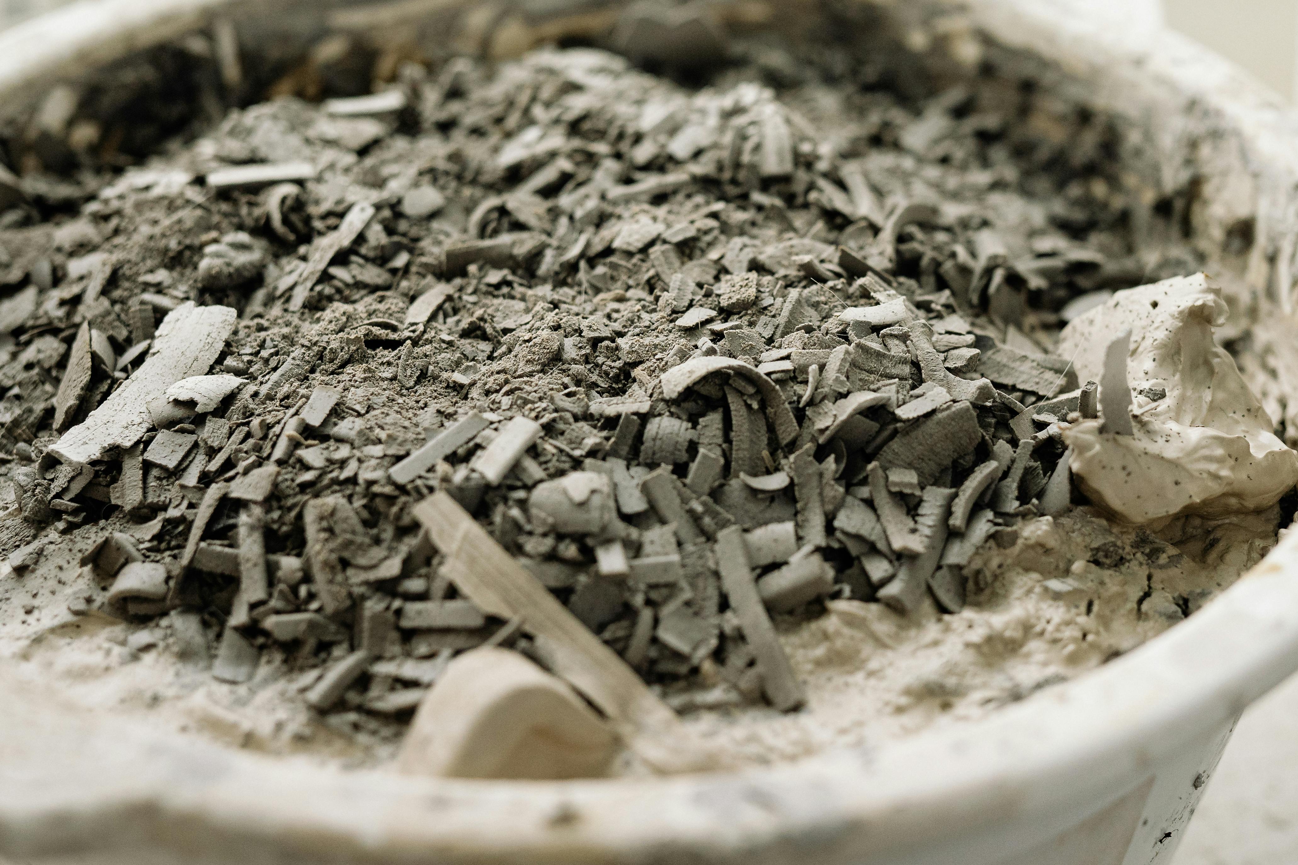 close up shot of ashes in a bowl