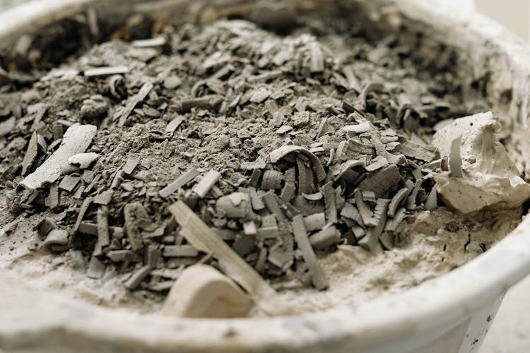 Close-Up Shot Of Ashes In A Bowl