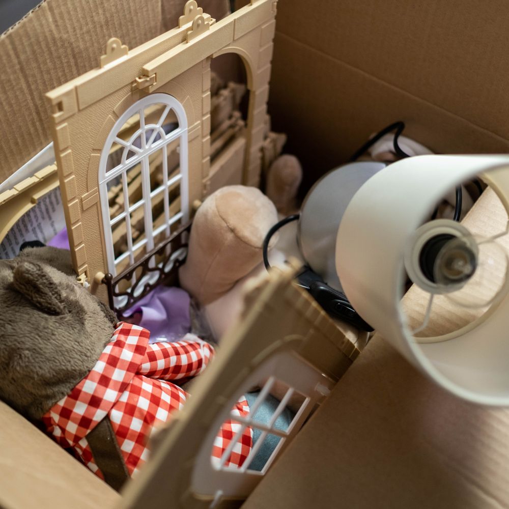 Whimple — belongings being loaded for transport to storage