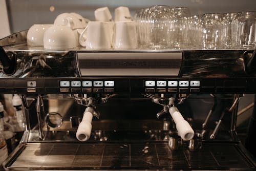 Black and Silver Espresso Machine