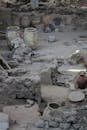 Ancient Pots in Ruined Akrotiri, Thera, Greece