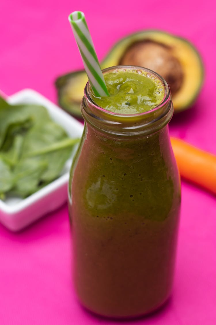 Smoothie In A Bottle With A Straw