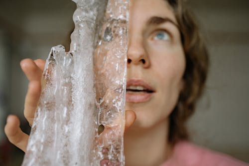 Woman with Icicle in Hands