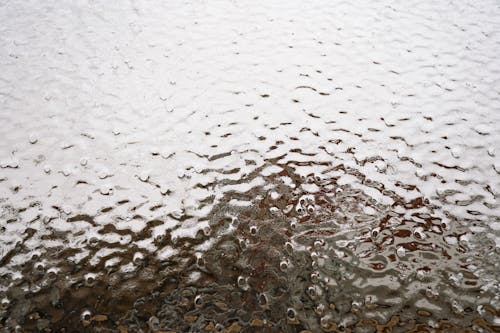 Close-up of Frozen Water on Glass