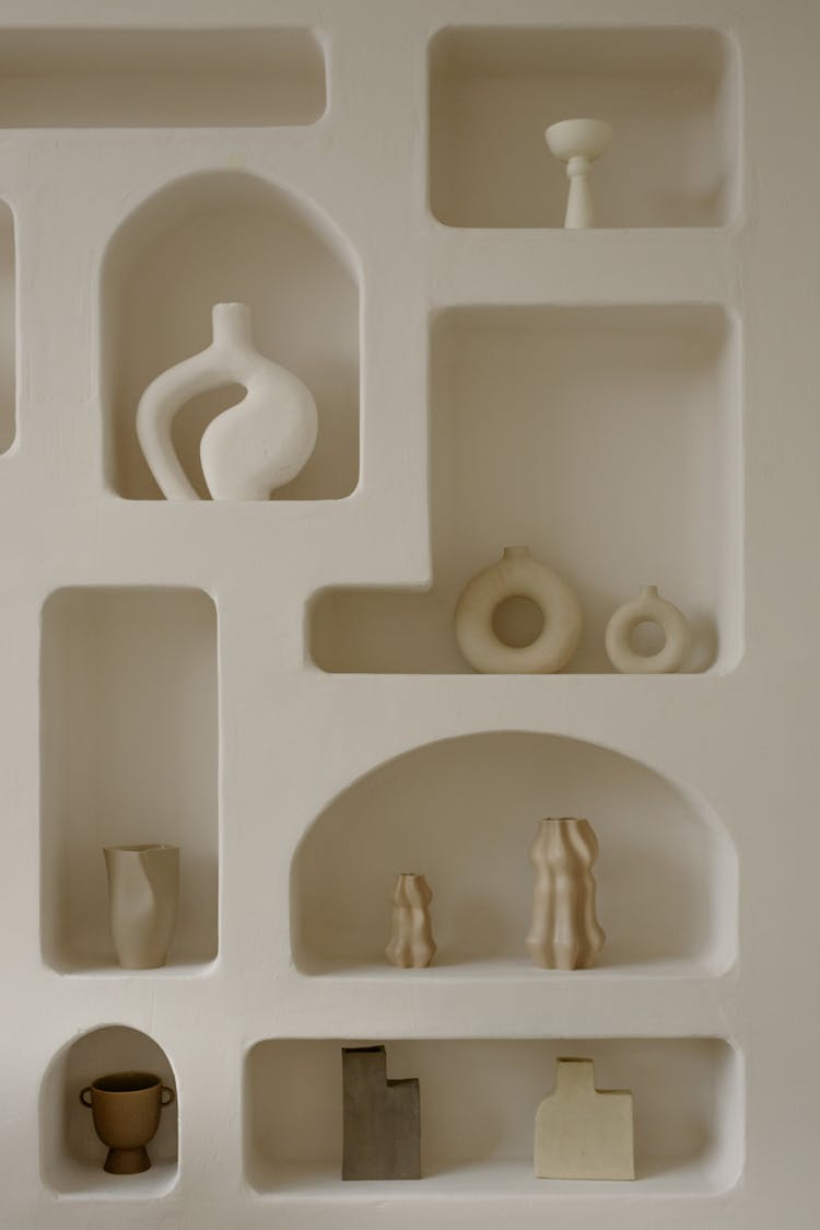 Pottery On A Wall Shelf 