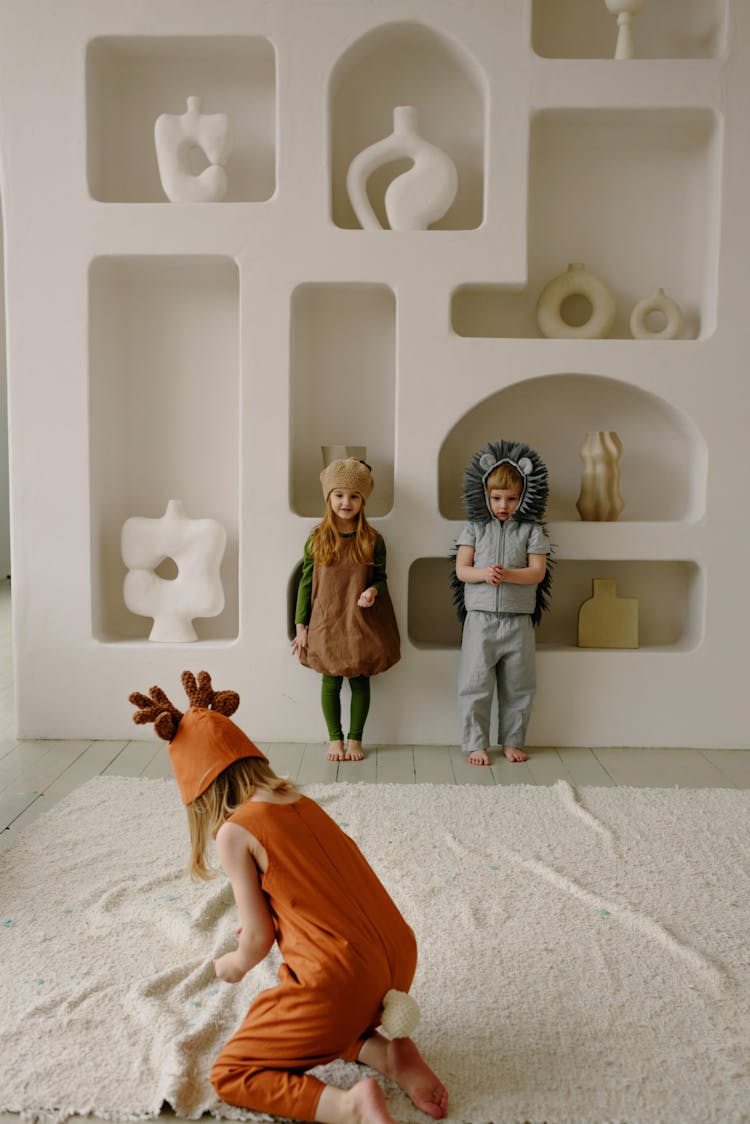 Kids Playing Together Indoors