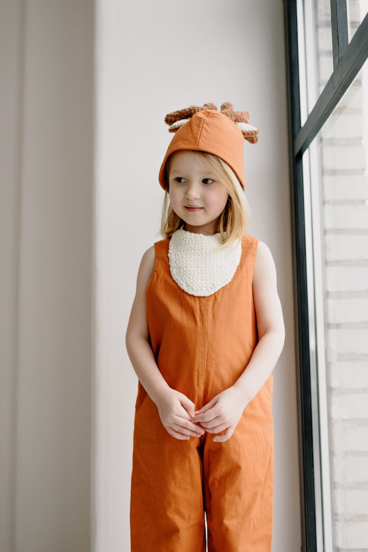 A Girl Wearing A Deer Costume