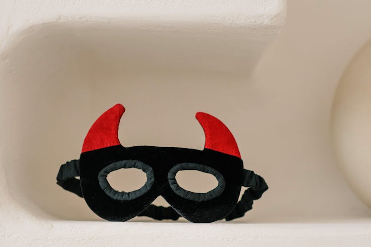 Black And Red Devil Face Mask