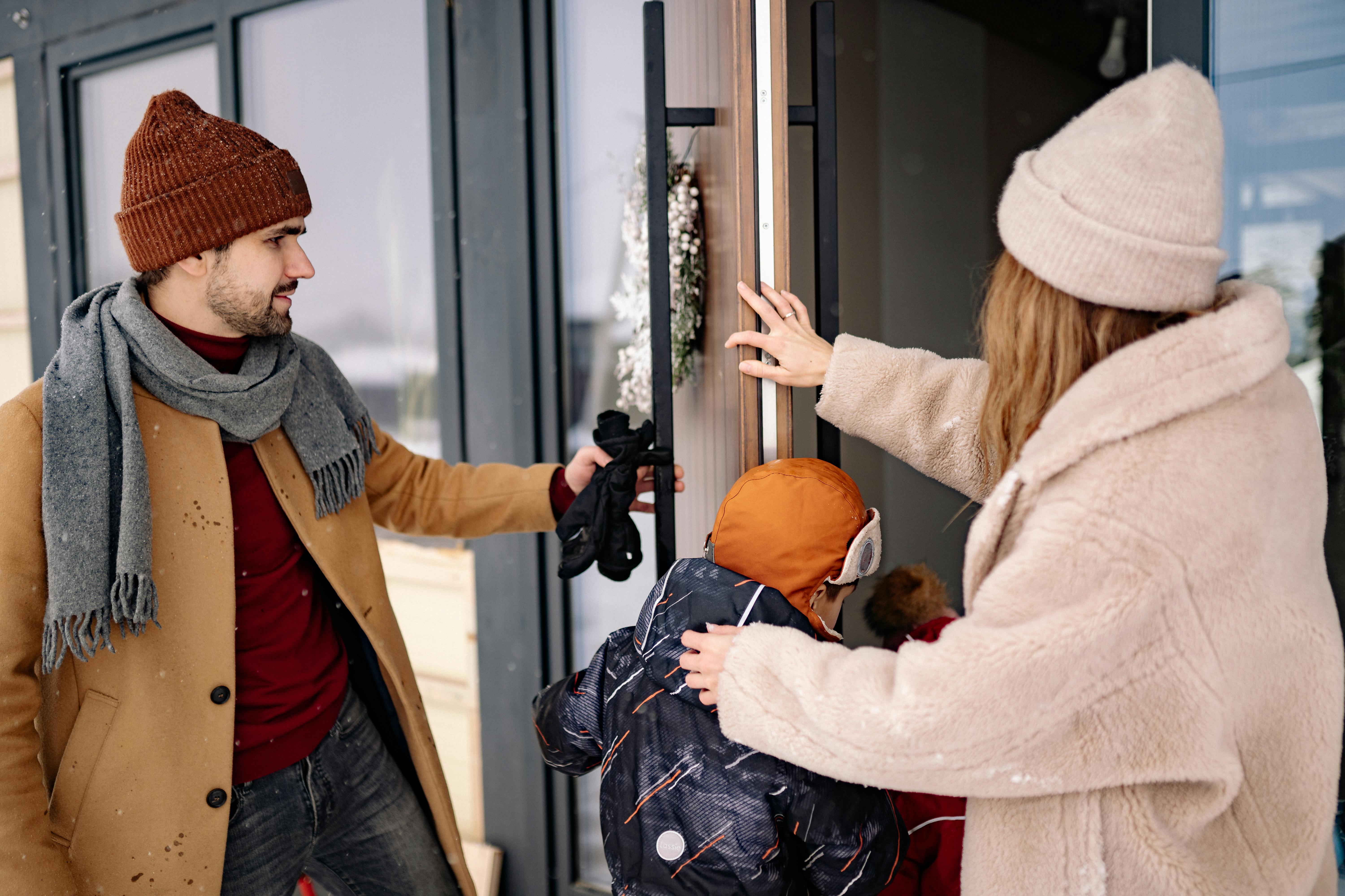 family in warm home during winter - emergency furnace service in indianola, ia