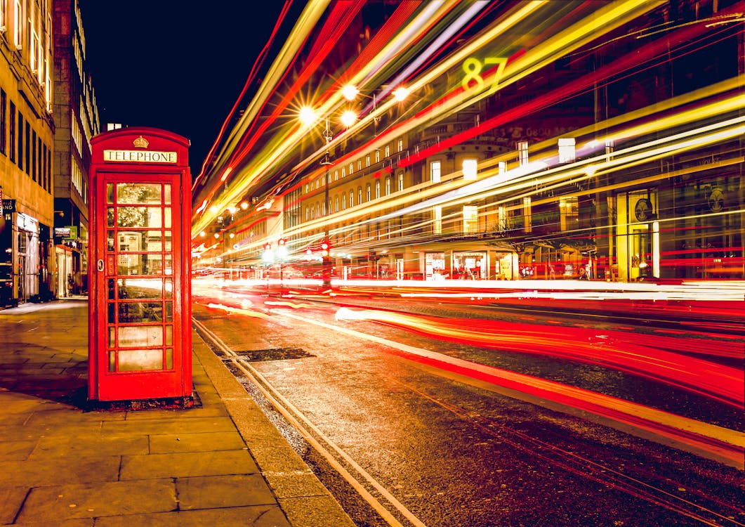 Time Lapse Photography of Phone Booth