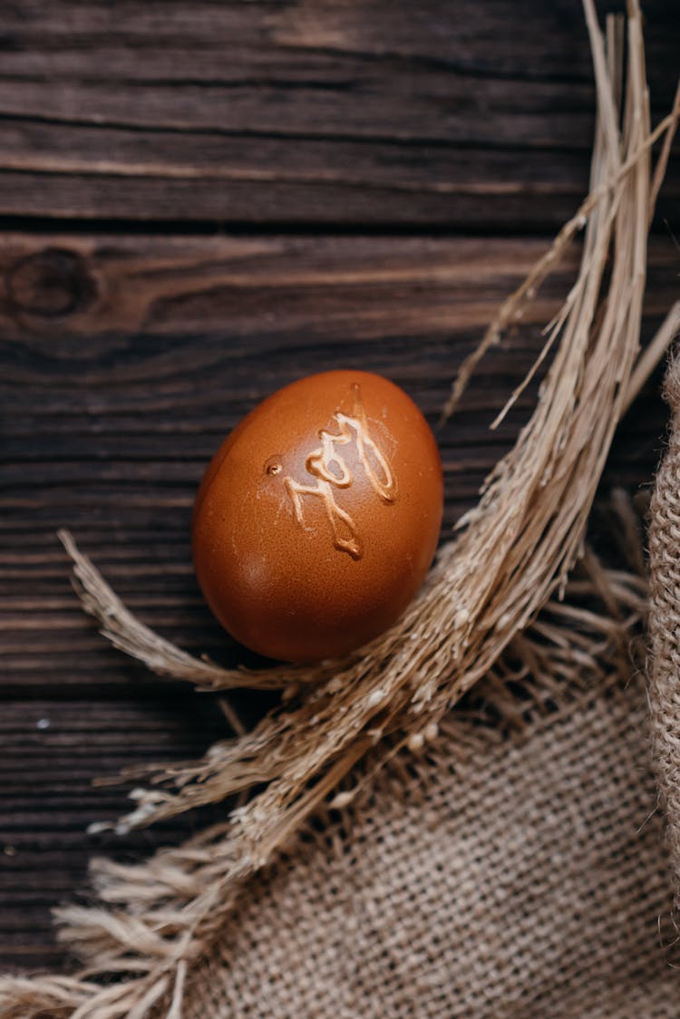 Brown Egg With Joy Text