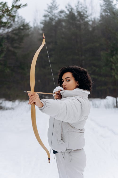 Woman Aiming on a Target