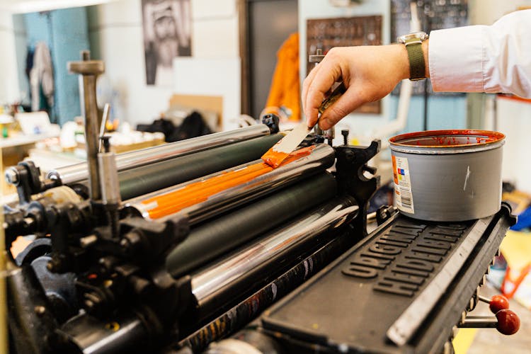 Close Up Of A Printing Machine