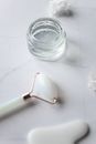 Clear Glass Jar Beside White Plastic Spoon