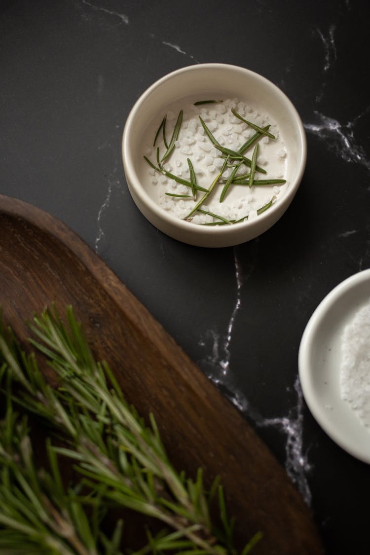 Ingredients For Homemade Scrub With Rosemary