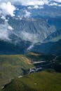 Aerial Photography of Cloudy Mountains