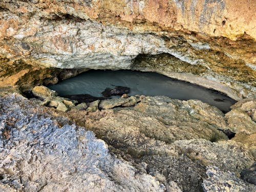 Free High-Angle Shot of Sea Cave  Stock Photo