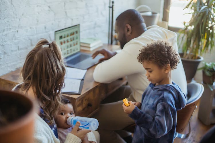 Diverse Family In Living Room