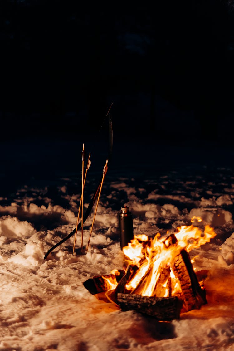 A Campfire On The Snow 