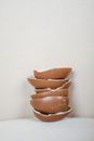 Brown Ceramic Bowl on White Table