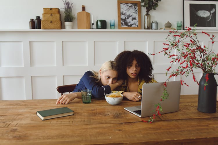 Photo Of Friends Watching On A Laptop