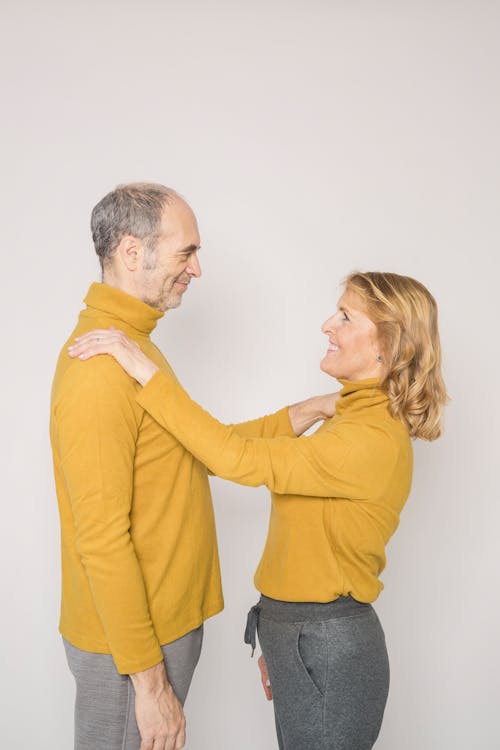 Elderly Couple Wearing Matching Outfit