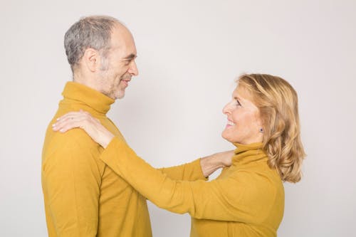 Elderly Couple Wearing Matching Outfit