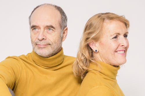 Elderly Couple Wearing Matching Outfit