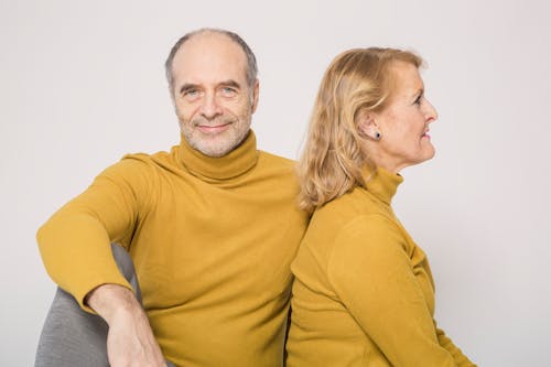 Elderly Couple Wearing Matching Outfit