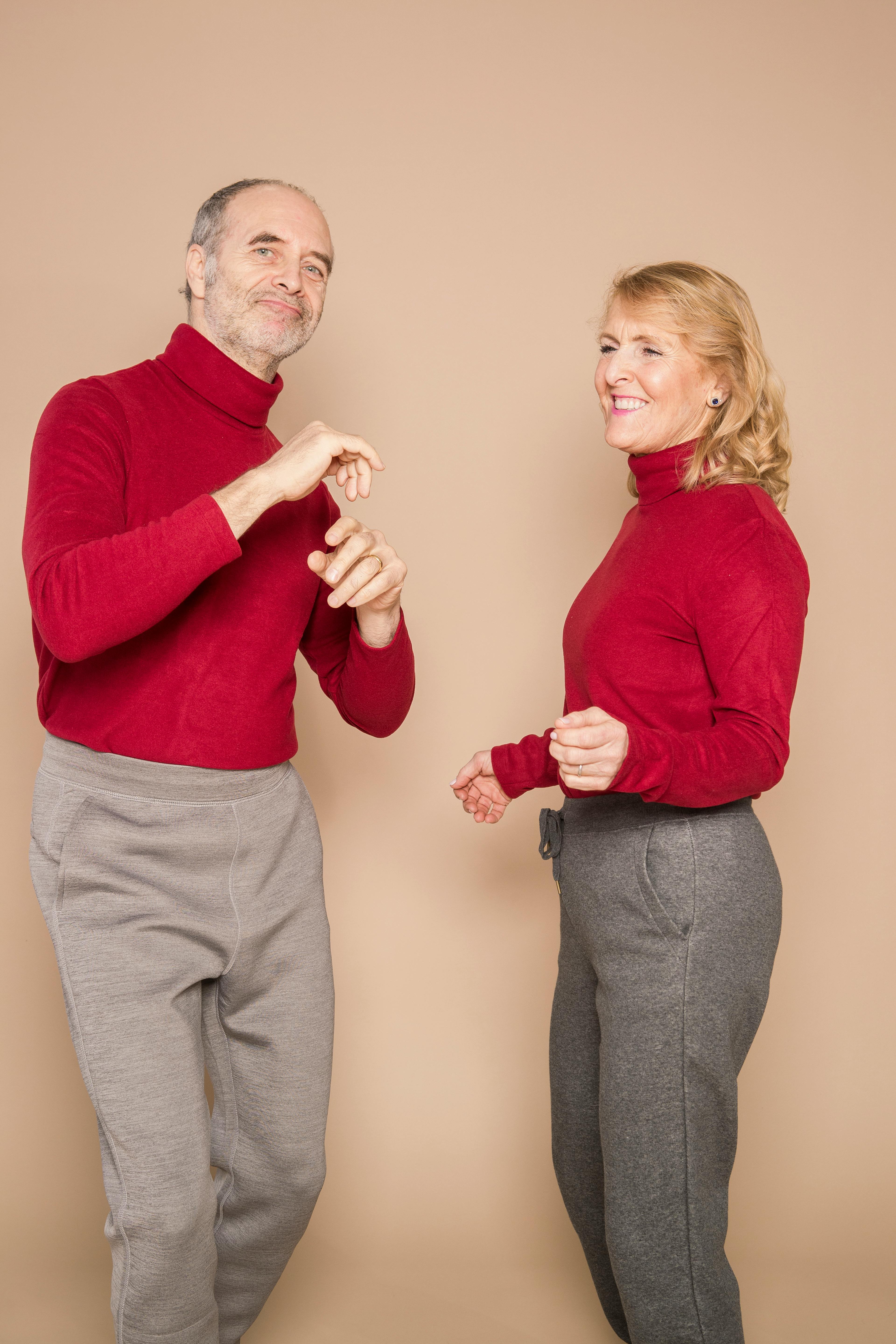 couple in red sweater dancing