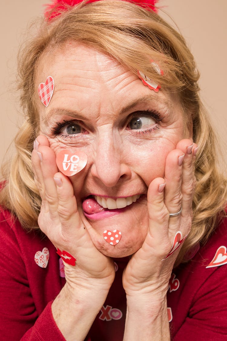 Elderly Woman Doing Wacky Face