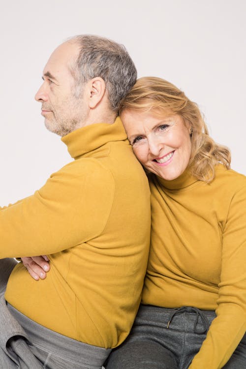 Elderly Couple Wearing Matching Outfit