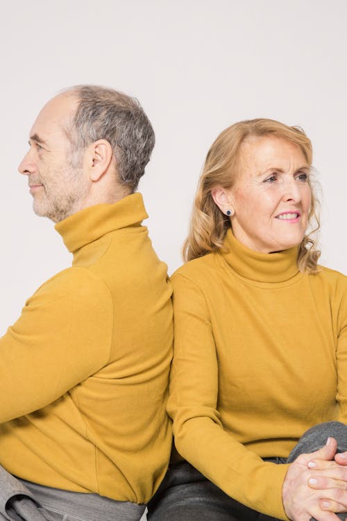 Elderly Couple Wearing Matching Outfit