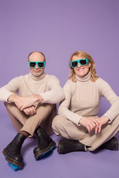 Elderly Couple Wearing Matching Outfit