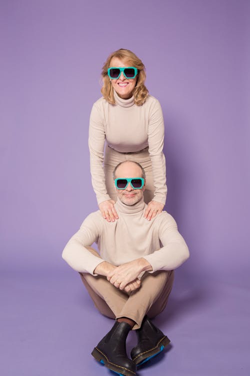 Free Elderly Couple Wearing Matching Outfit Stock Photo