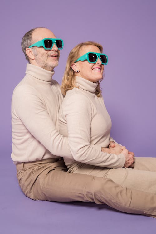 Free Elderly Couple Wearing Matching Sunglasses Stock Photo