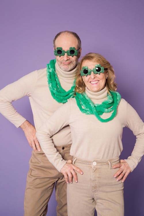 Elderly Couple Wearing Sunglasses