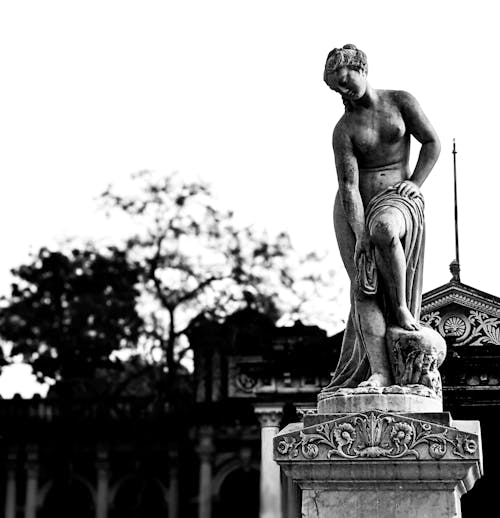 Gray Concrete Statue of a Woman