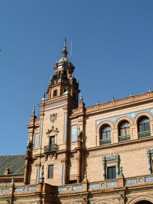 Free The Spire of the Building at the Plaza De España Stock Photo